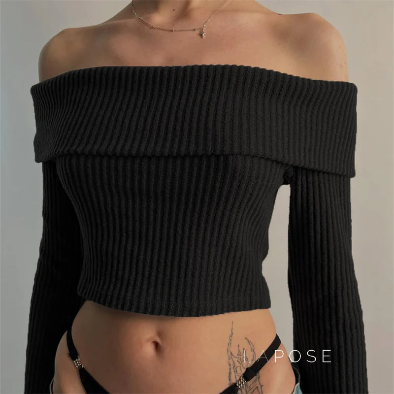 Samaria Ribbed Off Shoulder Top