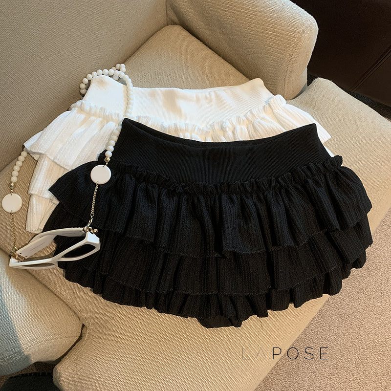 Sania A-Line Tiered Mini Skirt