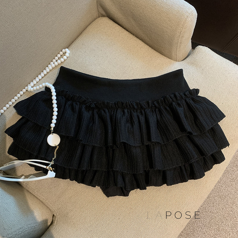 Sania A-Line Tiered Mini Skirt