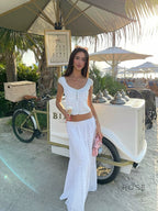 Saray Embroidered Cutout Skirt Set