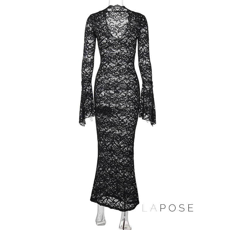 Sariyah Sheer Lace Maxi Dress