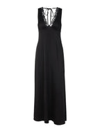 Satin Lace Spliced Maxi Dress