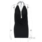Serina Studded Halter Mini Dress