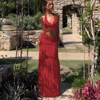 Shawna Twisted Halter Maxi Skirt Set