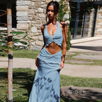 Shawna Twisted Halter Maxi Skirt Set