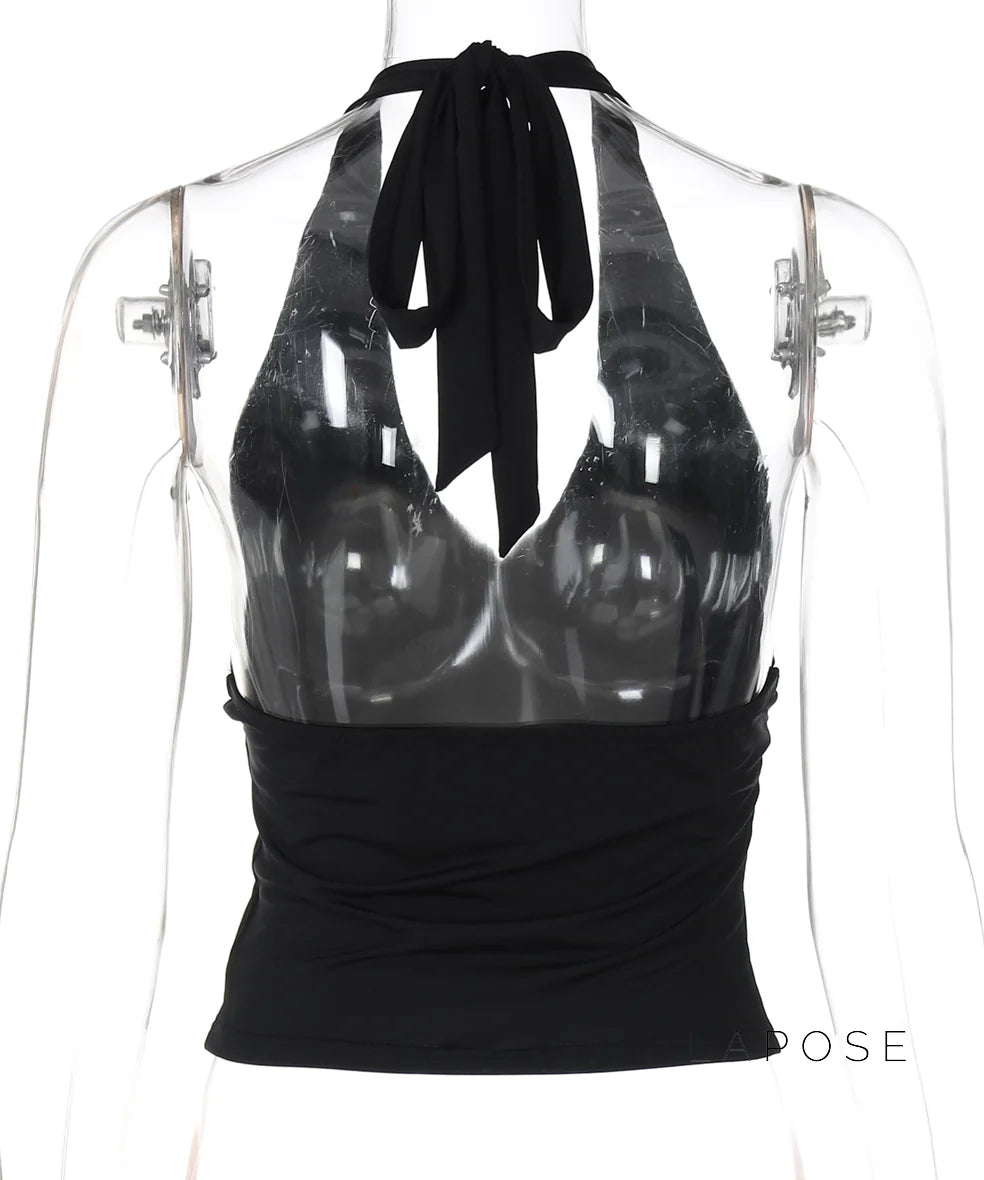 Shirley Halter Backless Top