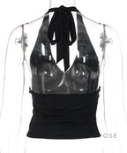 Shirley Halter Backless Top