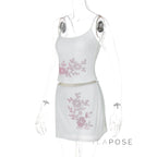 Sianna Halter Rhinestone Skirt Set