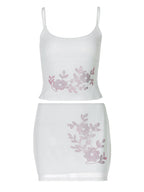 Sianna Halter Rhinestone Skirt Set