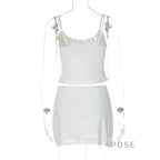 Sianna Halter Rhinestone Skirt Set