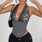 Sila Leopard Print Corset Top