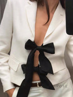 Sonya Contrast Bow Blazer