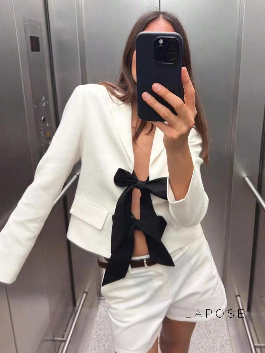 Sonya Contrast Bow Blazer