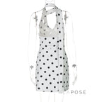 Svea Halter Polka Dot Mini Dress