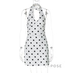 Svea Halter Polka Dot Mini Dress