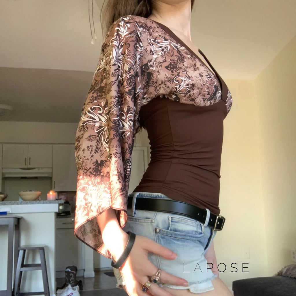 Talaya Floral Bell Sleeve Top