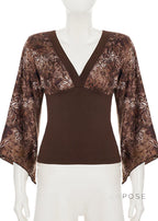 Talaya Floral Bell Sleeve Top