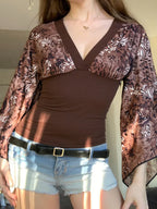 Talaya Floral Bell Sleeve Top
