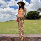 Talayah Leopard Mesh Maxi Skirt