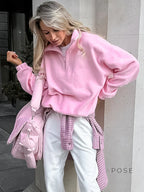 Talya Long Sleeve Polo Sweatshirt