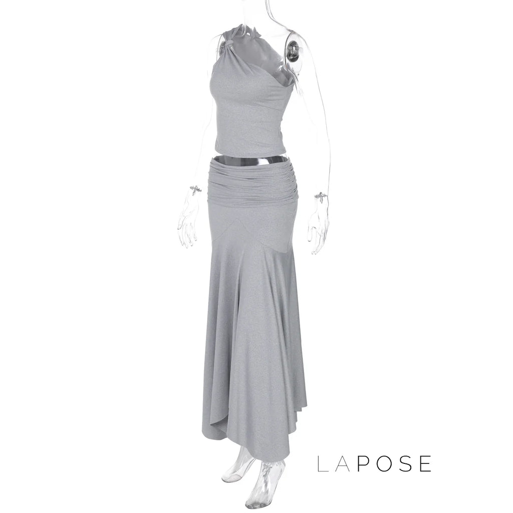 Tatum One-Shoulder Midi Skirt Set