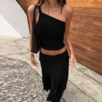 Tatum One-Shoulder Midi Skirt Set