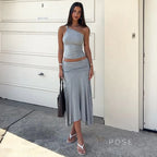 Tatum One-Shoulder Midi Skirt Set