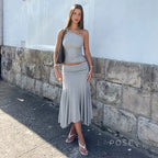 Tatum One-Shoulder Midi Skirt Set