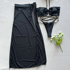 Three-Piece Bikini & Cover-Up Skirt Set