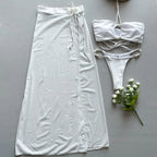 Three-Piece Bikini & Cover-Up Skirt Set