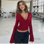 Tiara Lace Flared Sleeve Top