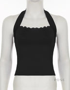 Tilly Halter Lace Crop Top