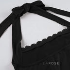 Tilly Halter Lace Crop Top