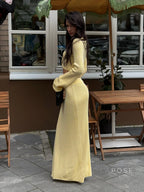 Timber Lace-Up Bell-Sleeve Skirt Set