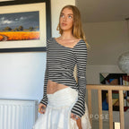 Tinleigh Striped One Shoulder Top
