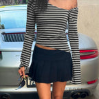 Tinleigh Striped One Shoulder Top