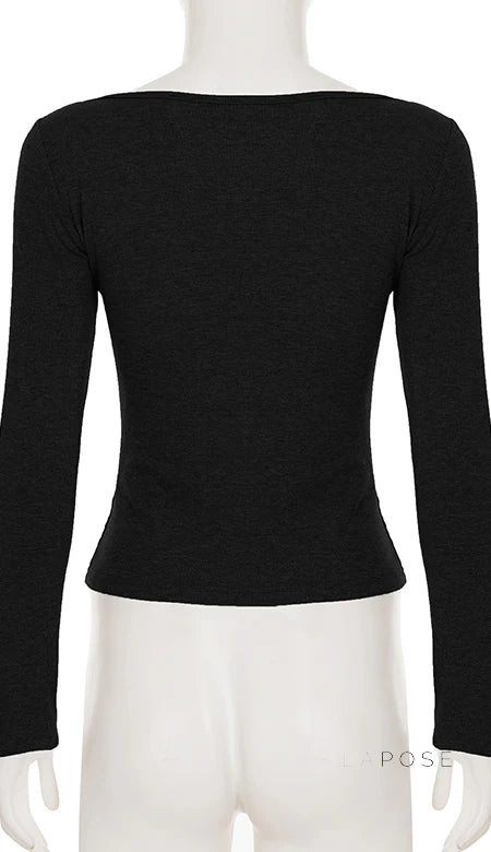 Trista V Neck Knit Sweater Top