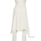 Tristan White Asymmetric Maxi Skirt