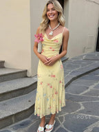 Vanna Botanical Print Maxi Dress