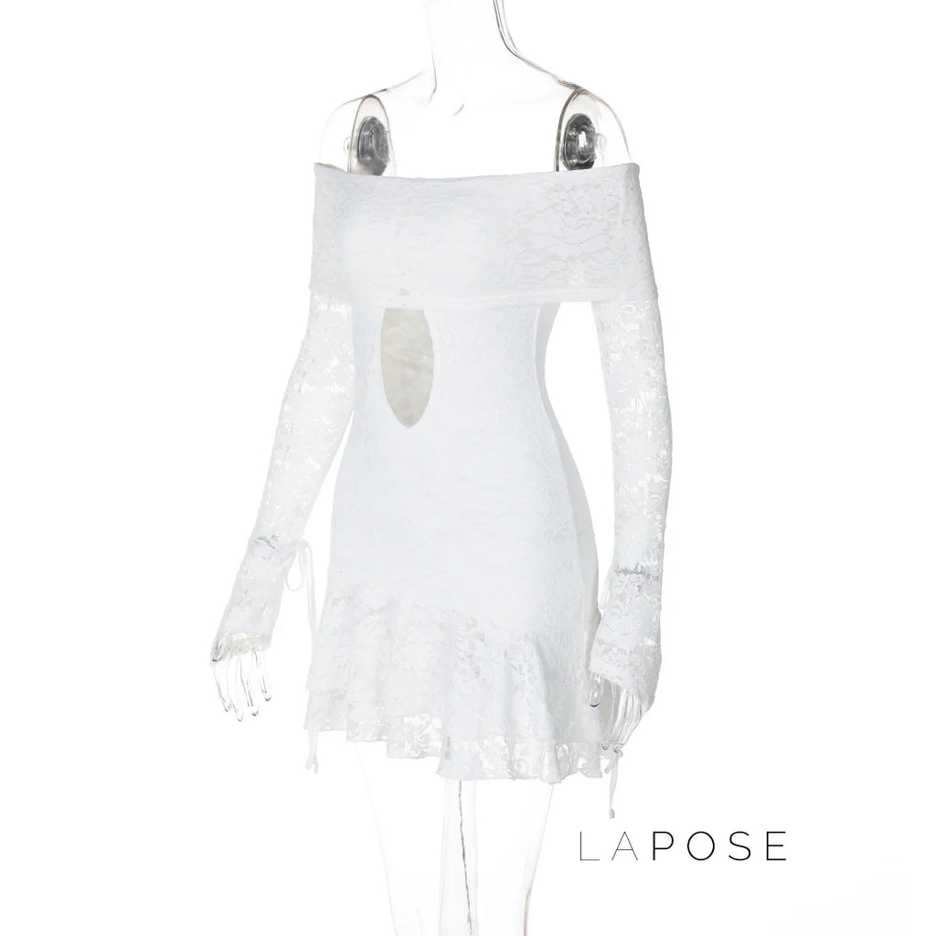 Varnika Off Shoulder Lace Mini Dress