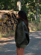 Violett Oversized Faux Leather Jacket