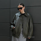 Violett Oversized Faux Leather Jacket
