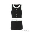 Vivianna Black Tweed Skirt Set