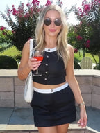 Vivianna Black Tweed Skirt Set