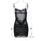 Whitleigh Lace Mesh Mini Dress