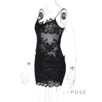 Whitleigh Lace Mesh Mini Dress