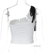 Yaneth One-Shoulder Lace Camisole