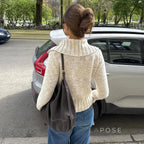 Yasmeen Cropped Collared Sweater