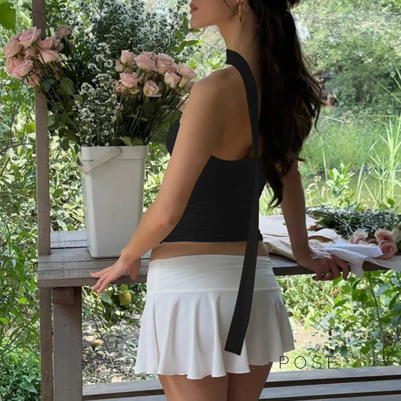 Yasmine Ruched Tie Crop Set