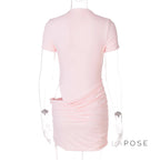 Yolanda Pleated Cutout Mini Dress